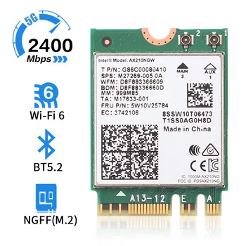 2.4 Gbps WiFi 6 AX210 Dual band 2,4/5Ghz 802.11 AX Bluetooth 5.2 WI-FI gratuit 6E placa WiFi Adaptor de Rețea fără Fir Pentru Windows 10, Linux