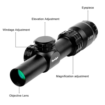 2-8x20 Riflescope Mil Dot Reticul Vedere domeniul de Aplicare Pușcă Tactice pe Luneta Airsoft Aer Arme de Vânătoare Domenii de viziune de noapte domeniu de aplicare