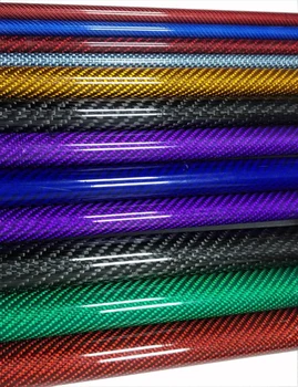 2 BUC Culoare 3K fibra de Carbon tub circular Lungime 500mm duritate mare OD 12mm 16mm 20mm 25mm Rosu Albastru Argintiu Verde