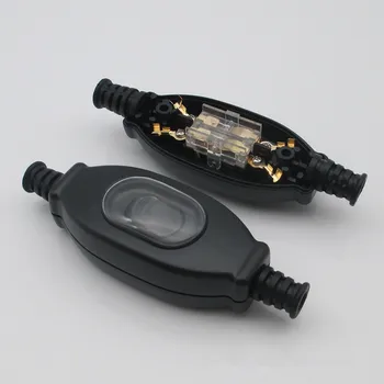 2 X Inline basculantă rezistent la apa cablu Cablu de Aparat de Comuta AC0~250V 3A Negru