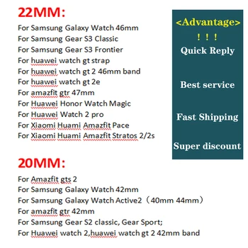 20/22mm curea de ceas pentru Samsung galaxy watch 3/2 active trupa amazfit gts2/ritm/bip Elastic Elastic bratara huawei GT 2-2e-pro