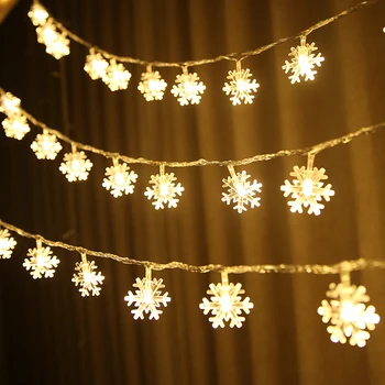 20 LED-uri Șir Lumina Ghirlanda Fulg de nea Alb Cald Pomul de Crăciun pentru Acasă Nunta Xmas anime Petrecerea Decoratiuni Lumini