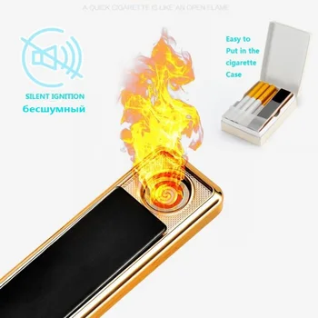 2018 FOCUS Ultra Light USB Electronice Bricheta Portabil fără flacără Windproof Bricheta Reîncărcabile cu Arc cu Plasmă Bricheta