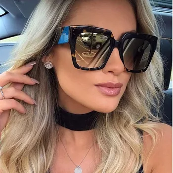 2018 Noi, Supradimensionate, ochelari de Soare Patrati femei Barbati Brand de lux Designer de ochelari de Soare lady Retro cadru Mare Gradien ochelari de Soare UV400