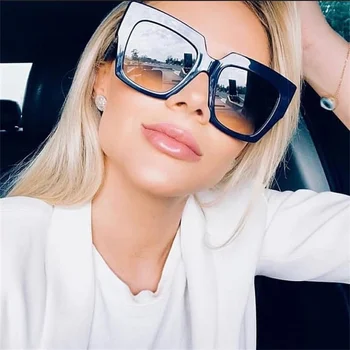2018 Noi, Supradimensionate, ochelari de Soare Patrati femei Barbati Brand de lux Designer de ochelari de Soare lady Retro cadru Mare Gradien ochelari de Soare UV400