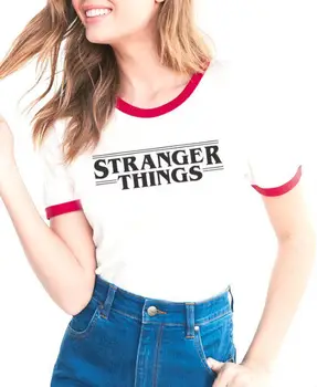 2018 Tumblr Grafic T-shirt Femei de Moda Bumbac Maneca Raglan T Camasa STANGER LUCRURI Scrisoare de Imprimare Sonerie Teuri pentru Femei Topuri