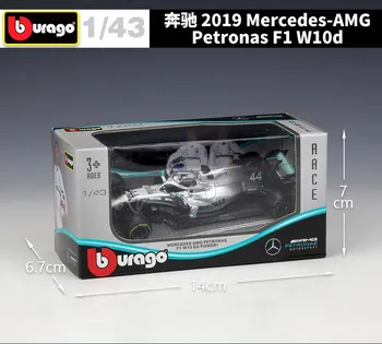 2019 Bburago 1:43 Scara Din Metal Turnat Sub Presiune Masina De F1 Formulaa 1 Model Mercedes Benz Masina De Curse W07/W10 Aliaj Mașină De Jucărie Colecție Copil Cadou