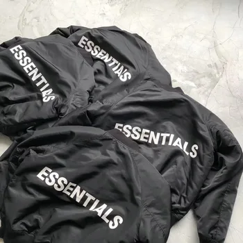 2019 Ceață Essentials Logo-Ul Imprimat Femei Barbati Din Bumbac Sacou Captusit Haina Hiphop Streetwear Bărbați Supradimensionate Jacheta De Iarna
