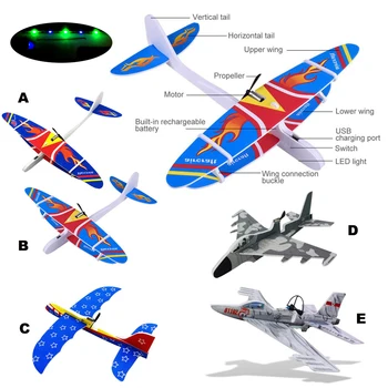 2019 DIY Planor Biplan Spuma Alimentat Zbura Avionul Reîncărcabilă Electrice de Aeronave Model de Știință Jucării Educative Pentru Copii Fierbinte