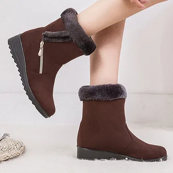 2019 Femei de Iarnă, Cizme de Pluș Cald Glezna Cizme de Zapada pentru Femei Pantofi de Moda cu Fermoar Cizme de Iarna pentru Femei Plus Dimensiune Zapatos De Mujer