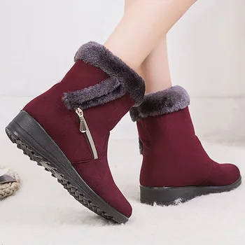 2019 Femei de Iarnă, Cizme de Pluș Cald Glezna Cizme de Zapada pentru Femei Pantofi de Moda cu Fermoar Cizme de Iarna pentru Femei Plus Dimensiune Zapatos De Mujer