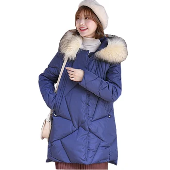 2019 Iarna cu Gluga Hanorac Femei Sacou Haina Thicke Jos Bumbac mediu-Lung Îmbrăcăminte exterioară Plus Dimensiune 3XL Zăpadă Bumbac Căptușit Sacou Feminin