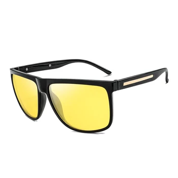 2019 Masculin de conducere de noapte ochelari de soare polarizat galben de noapte viziune ochelari de protecție pătrat bărbați driver ochelari noros, ceață
