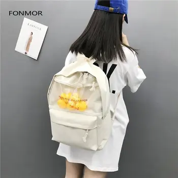 2019 newTransparent mici rață galben rucsac versiunea coreeană Harajuku fata de elev de liceu sac de sex feminin valul rucsac 4 durk