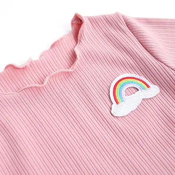 2019 Nou Toamna Fetita Flare Sleeve T-Shirt Pentru Copii Desene Animate Imprimate Topuri Tricouri Casual Bluza