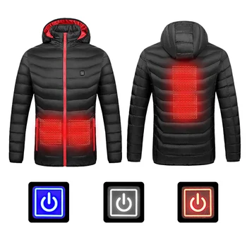 2020 Bărbați Femei Jachetă Încălzită în aer liber USB de Încălzire cu Infraroșu Jacheta cu Gluga Electrice, Termice Haine de Blana Pentru Drumeții Încălzit Sacou