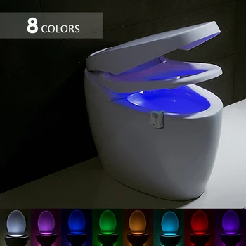 2020 CONDUS de Toaletă Lumina Senzor de Mișcare PIR Lampa de Noapte 8/16 Culori de Fundal WC Vas Wc Scaun de Baie lumina de Noapte pentru Copii