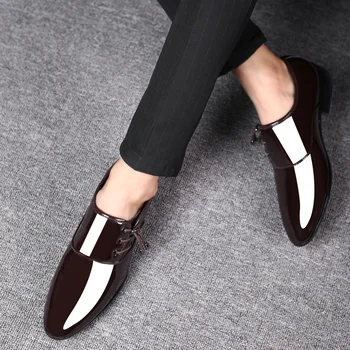 2020 de Afaceri Clasic pentru Bărbați Pantofi Rochie de Moda Elegant de Nunta Formale Pantofi Barbati Aluneca pe Birou Pantofi Oxford pentru Barbati Maro Negru