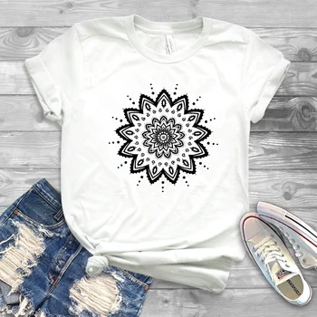 2020 Epcot Mandala Tricou Mandala Cu Flori Graphic Tee Drăguț Boho Flori T-Shirt Hipster Sus