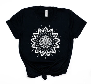 2020 Epcot Mandala Tricou Mandala Cu Flori Graphic Tee Drăguț Boho Flori T-Shirt Hipster Sus