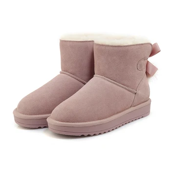 2020 Femei de Moda Plat Zăpadă Cizme de Iarna Piele Slip-On Doamnelor Cizme Glezna Confortabil Femmes Blana Bottes Pantofi pentru Fete Negru