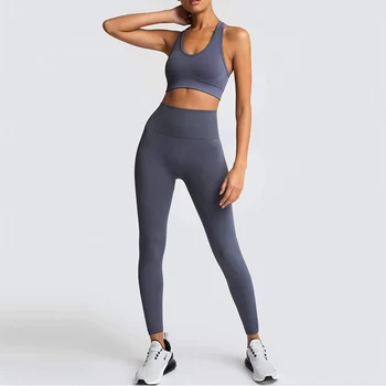 2020 Femei Yoga Set fără Sudură Sport 2-Bucata de Gimnastică Yoga Haine Sport Sutien + Jambiere de Funcționare Purta Skinny Sport Set se Potriveste L
