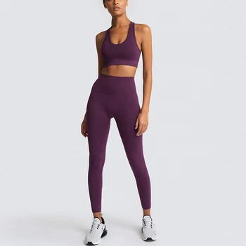 2020 Femei Yoga Set fără Sudură Sport 2-Bucata de Gimnastică Yoga Haine Sport Sutien + Jambiere de Funcționare Purta Skinny Sport Set se Potriveste L