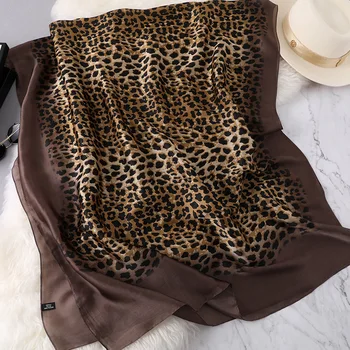 2020 Femeile Spania Brand de Lux de Moda Eșarfă Doamnelor Ombre Leopard Șaluri de Mătase și Împachetări Sjaal Plajă de Vară Hijab Snood 180*90Cm