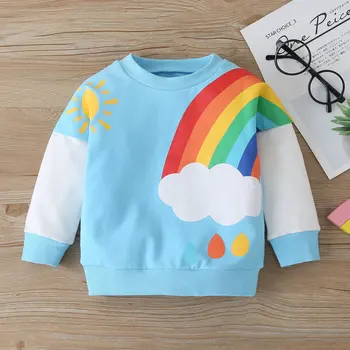 2020 Fete pentru Copii Jachete de Iarnă Toamna Bluze Hanorace Copii Curcubeu Mâneci Lungi Pulover Copii T-shirt Jacket 1 2 3 4 5 6y