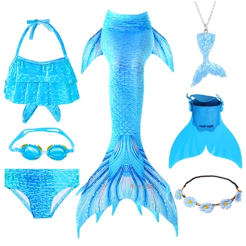 2020 Fierbinte Coada de Sirena pentru Fete Sirene Costum Cosplay costum de Baie Swimable Mermaid Rochie pentru Petrecerea de pe Plaja de Surfing Copii Bikini