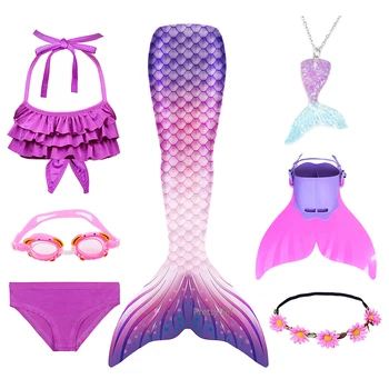 2020 Fierbinte Coada de Sirena pentru Fete Sirene Costum Cosplay costum de Baie Swimable Mermaid Rochie pentru Petrecerea de pe Plaja de Surfing Copii Bikini