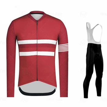 2020 Iarna Noi Thermal Fleece Ciclism Haine Barbati Maneca Lunga Jersey Suit în aer liber de Echitatie Biciclete Imbracaminte Salopete Pantaloni Jersey Seturi