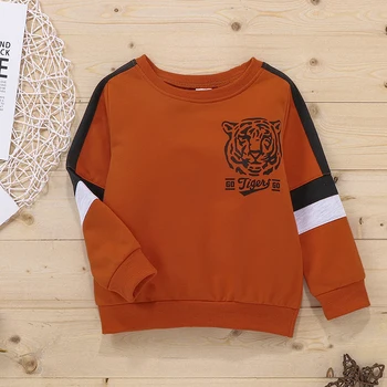 2020 Iarna Pentru Copii Tricouri Culoare Caramel Copii De Designer Hanorace Pentru 2-7 Ani Copilul Tigru Printuri Cu Maneci Lungi Haine Pentru Adolescente