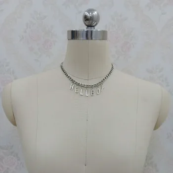 2020 Moda Scrisoare HELLBOY Lanț Colier pentru Femei Barbati Cuplu Cadou DIY Bijuterii Personalizate Colier Guler Mujer Cravată Gotic
