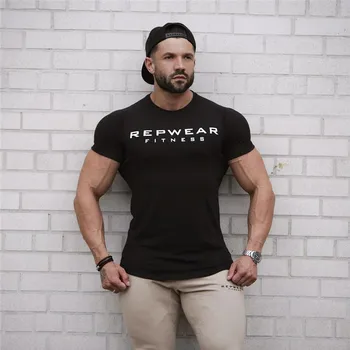 2020 Noi de vara tricou bumbac sală de fitness bărbați t-shirt îmbrăcăminte de brand Sport tricou masculin print short sleeve Running t camasa