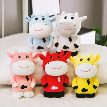 2020 Nou 5 Culori Vacă de Pluș Jucărie Kawaii Vite de Pluș Umplute Animale Bovine Papusa Moale Jucării pentru Copii Baby Cadou de Ziua de nastere pentru Copii