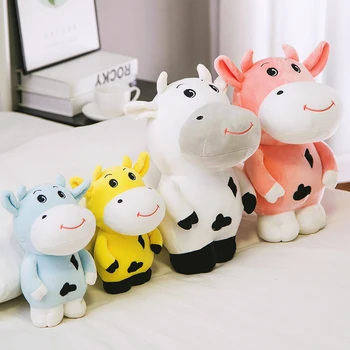 2020 Nou 5 Culori Vacă de Pluș Jucărie Kawaii Vite de Pluș Umplute Animale Bovine Papusa Moale Jucării pentru Copii Baby Cadou de Ziua de nastere pentru Copii