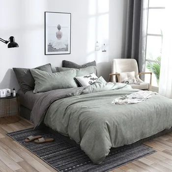 2020 Nou AB partea lenjerie de pat solid simplu set de lenjerie de pat Moderne carpetă acopere stabilit regele regina full twin lenjerie de pat scurtă pat foaie de plat stabilite