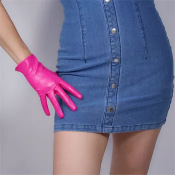 2020 Nou Extra Lungi Mănuși din Piele 60cm Lungi Peste Cot Emulation din Piele PU piele de Oaie de sex Feminin Trandafir Roșu Roz Închis