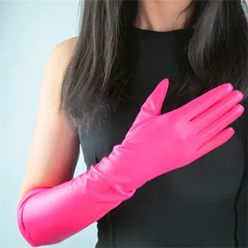 2020 Nou Extra Lungi Mănuși din Piele 60cm Lungi Peste Cot Emulation din Piele PU piele de Oaie de sex Feminin Trandafir Roșu Roz Închis