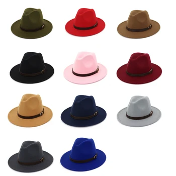 2020 nou Fedora Centura Pălărie Bărbați Femei Imitație de Lână de primăvară de Iarnă Pălării de Fetru de Oameni de Moda Pălărie Jazz Fedoras Chapeau en-gros