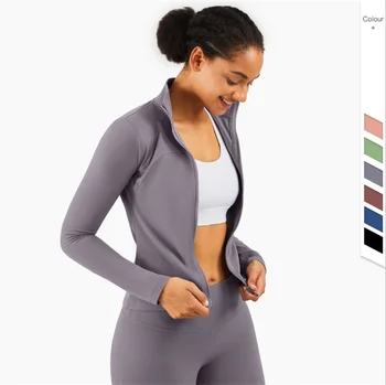2020 nou high-gât antrenament haine femei lungă cu mâneci fermoar etanș slăbire yoga purta toamna si iarna jacheta DS110