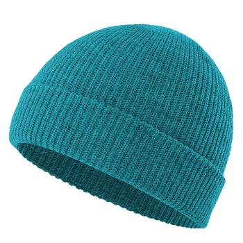 2020 Nou Unisex Beanie Hat Cu Nervuri Tricotate Încătușat Pălărie De Iarnă Caldă Scurt Beanie Casual Culoare Solidă Skullcap Largi Bărbați Adulți Căciulă