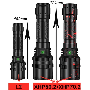 2020 Nou XHP70.2 Tactice Flashight Reîncărcabile led IPX65 rezistent la apa Lanterna LED-uri Lanterna Utilizarea 18650 sau Baterii 26650