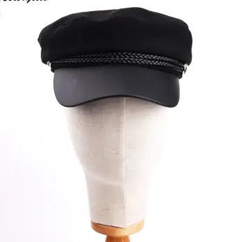 2020 Noua Pălărie De Iarnă Pentru Femei Capac Militare De Epocă Vată Bereta Neagră Gorras Planas Snapback Capace Casual Doamnelor Pălării