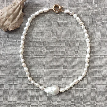 2020 Noutate perle naturale colier Moda Cravată Cu Baroc pearl pandantiv Bijuterii Pentru Femei Minunat cadou ожерелье