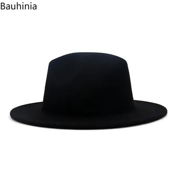 2020 Oameni Noi Trandafir Negru Rosu Mozaic Lână Simțit Jazz Pălării Fedora Doamna Eleganta Margine Largă Panama Cowboy Pălărie Trilby Biserica Pălării