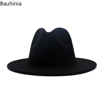 2020 Oameni Noi Trandafir Negru Rosu Mozaic Lână Simțit Jazz Pălării Fedora Doamna Eleganta Margine Largă Panama Cowboy Pălărie Trilby Biserica Pălării