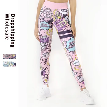 2020 Pantaloni De Yoga Pentru Femei Talie Mare Dublu Inele De Imprimare Jambiere De Fitness, Sală De Funcționare Colanti Sport De Sex Feminin Respirabil Leggins
