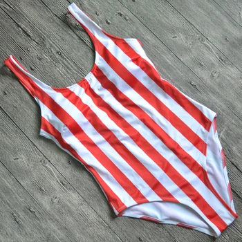 2020 Sexy cu Dungi de Costume de baie Femei-O bucată de costume de Baie Trikini Femei face baie Monokini Ridicat Piciorul Tăiat Costum de Baie Înot Lady body